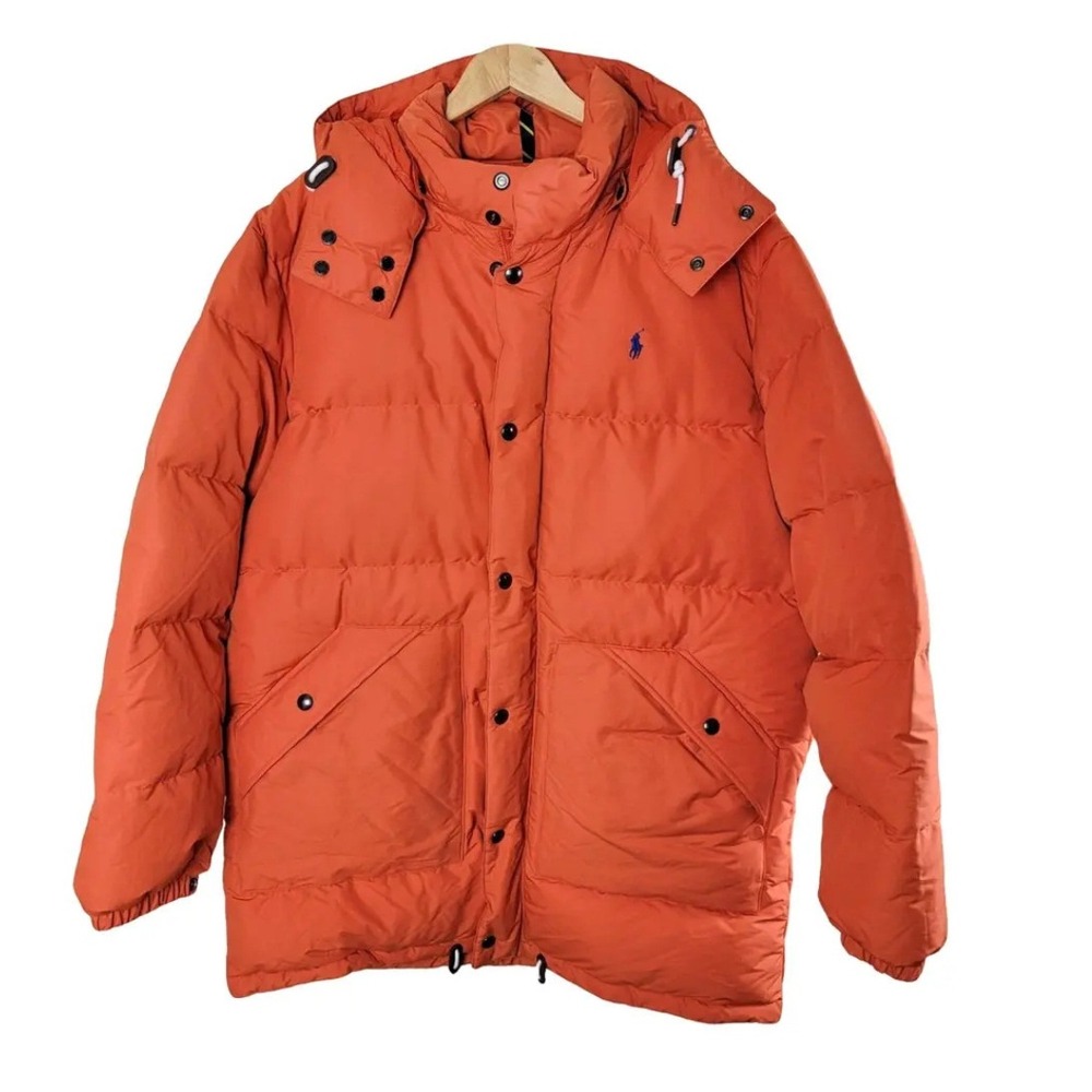 Polo‎ Ralph Lauren College Orange El Cap Down Puffer Jacket Detachable Hood XXL